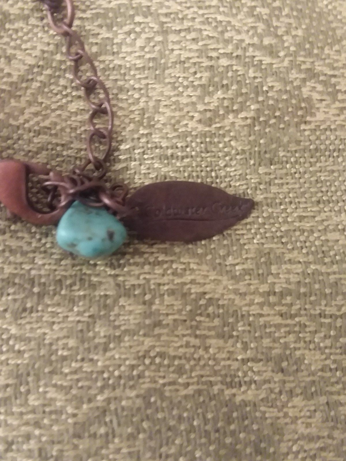 Coldwater Creek Brown chain copper and faux turquoise stones