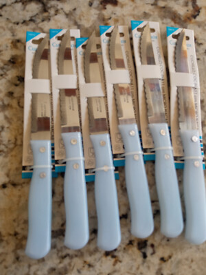 LOT 6 Tischmesser + Gemüse Schäler 11 CM Edelstahl Perlmutt -10072