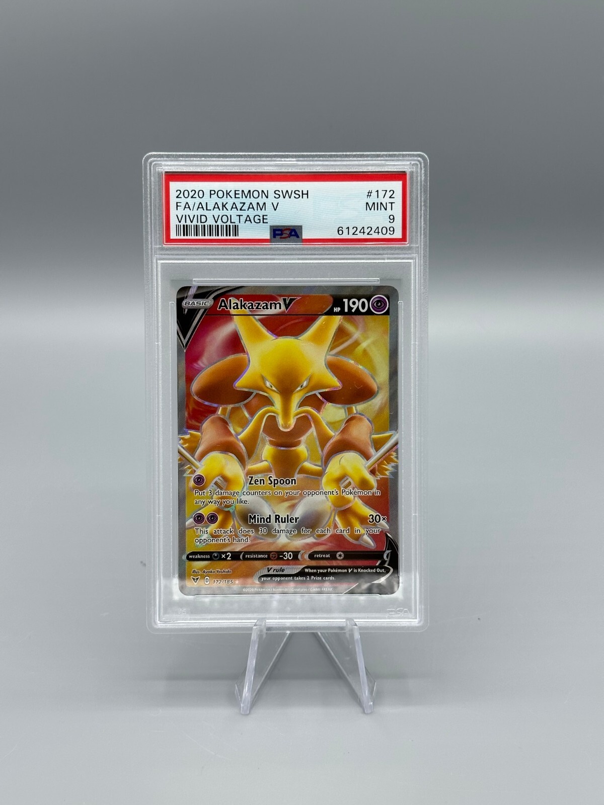 ALA - たま 2020 Pokemon Vivid Voltage Alakazam V #172 PSA 9 | eBay