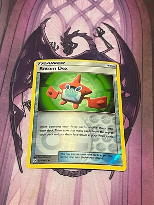 Rotom Dex - 131/149 Sun & Moon Pokemon Reverse Holo Foil Rare Nice!