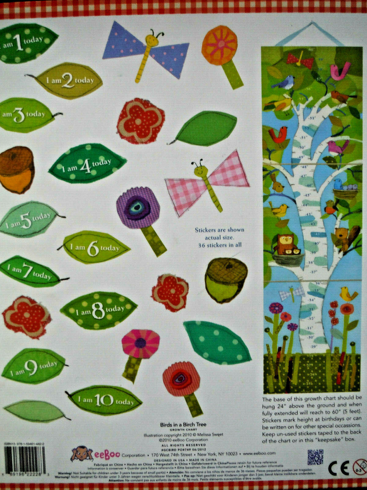 (2) eeBoo Making the Garden Keepsake Child Growth Charts 60