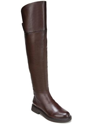 

FRANCO SARTO Женские коричневые кожаные ботинки для верховой езды с круглым носком и блочным каблуком из баттины, 9 м, Коричневый, H8563L1