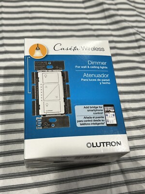 Lutron Caseta PD-6WCL-WH Wireless In-Wall Smart Dimmer Switch. New