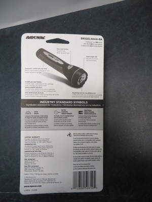 NOS Lot (2) Carded RAYOVAC 4 AAA LED 10 Lumen Gel Grip Flashlights BRSGEL4AAA-BA