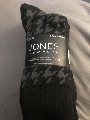 7 Pairs JONES NEW YORK Dress Socks Brand New Black Negro Noir MSRP $28.00 Nice