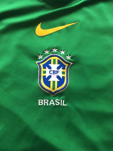 Nike Small Dri Fit Mens Brasil Brazil FIFA Soccer Jersey Shirt Green 2010