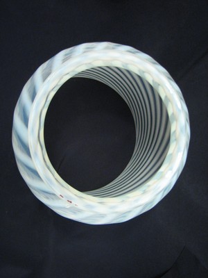 Early Opalescent White Swirl Glass Ceiling Light Fixture Shade Lamp Globe