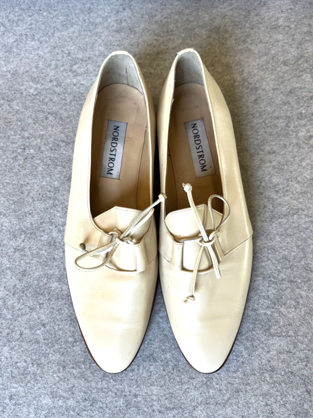 Vintage Nordstrom Women Leather Shoes Sz 11 Derby Shoes in Cream | eBay