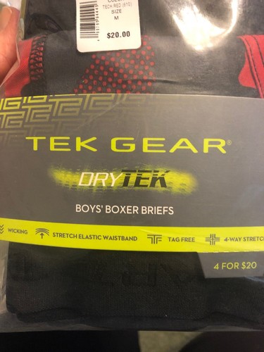 Tek Gear 4 Pairs Boys Boxer Briefs DRY TEK Size Medium 10-12 NIP