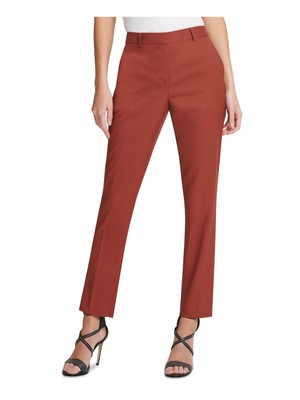 DKNY Womens Brown Wear To Work Прямые брюки 2