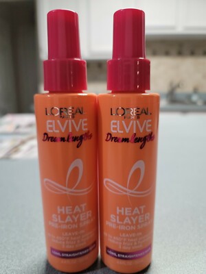 2 Loreal Elvive Dream Lengths Heat Slayer Pre-Iron Leave-In Spray 4.4 fl oz