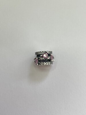 Pandora Sparkling Triple Halo Hearts Charm925 SILVER SPACER #791161C01 