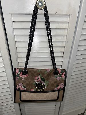 AUTHENTIC COACH, CROSS-BODY PURSE WITH SIGNATURE FLORAL PRINT!