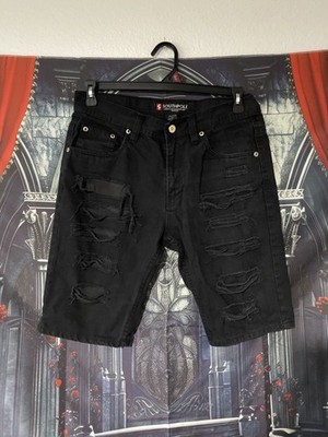 Y2K Southpole Denim Shorts Men’s Size 32 Black Embroidered Jort  Grunge