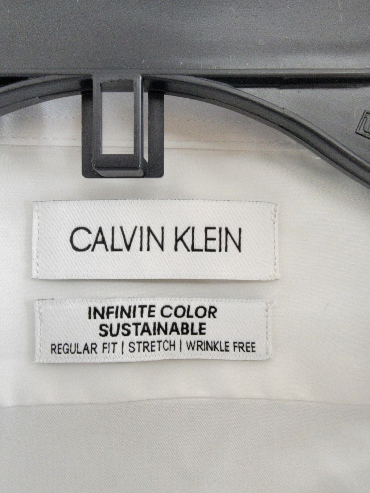 Calvin Klein Infinite Color Regular Fit Dress Shirt Men's L 16-16.5 36-37 White - Picture 12 of 19