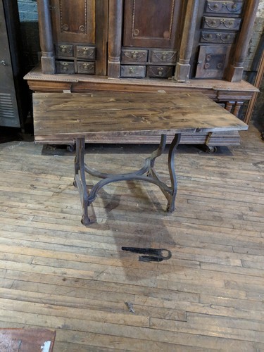 Industrial Cast Iron Base Kitchen Island Factory TV Console Table