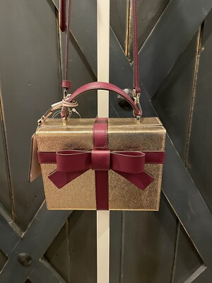 kate spade Wrapping Party Gift Box Crossbody Bag Handbag Purse Rose Gold NWT