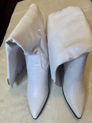 Journee Collection Therese Boots, Women's Size 9.5 WC, White NEW MSRP $99.99 NIB