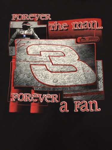 vintage 90s Dale Earnhardt Black T-Shirt The Man Sz L NASCAR USA made