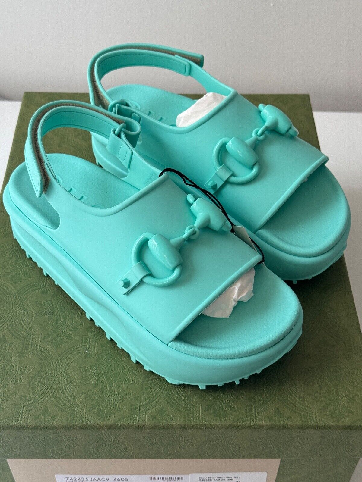 size 37 - Gucci Horsebit Blue rubber platform slingback size 37 - Gucci Horsebit Blue rubber platform slingback