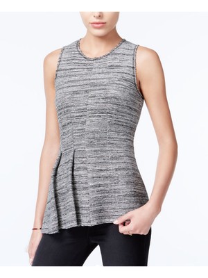 Женский серый топ без рукавов с драгоценным камнем на шее RACHEL ROY Размер: S