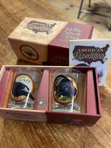 American Expedition Turkey Shot glass Gift Set Collectible In Box