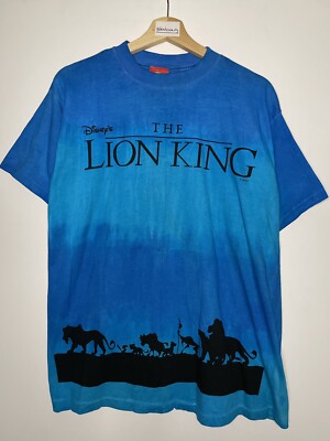 vintage Lion King Disney tie dye tee shirt movie promo AOP Simba Scar the