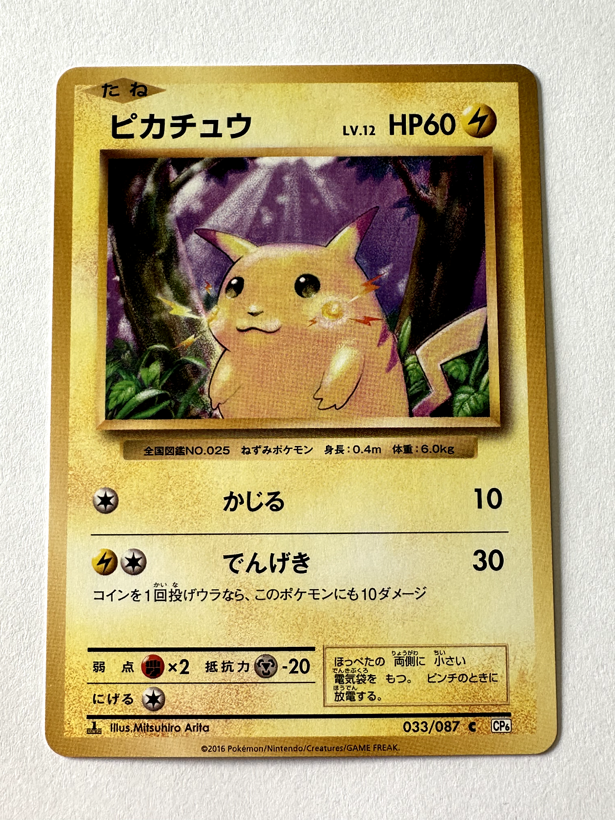 ポケモンカード ピカチュウ 20th LV.12 HP60 CP6 033⁄087