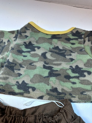 Build a Bear BAB 2 Brown Cargo Pants And Camouflage Shirt All Star
