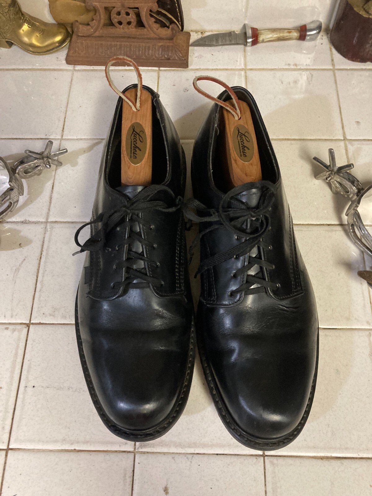USPS ポストマンシューズ サイズ9 アメリカ製 vintage USPS POST MAN RANGER OXFORD SHOES BLACK LEATHER WORK 10 EE