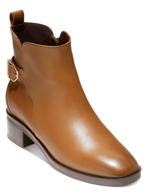

COLE HAAN Женские коричневые ботильоны Kimberly с круглым носком и молнией на блочном каблуке с подкладкой, 8,5 B, Коричневый, W23032
