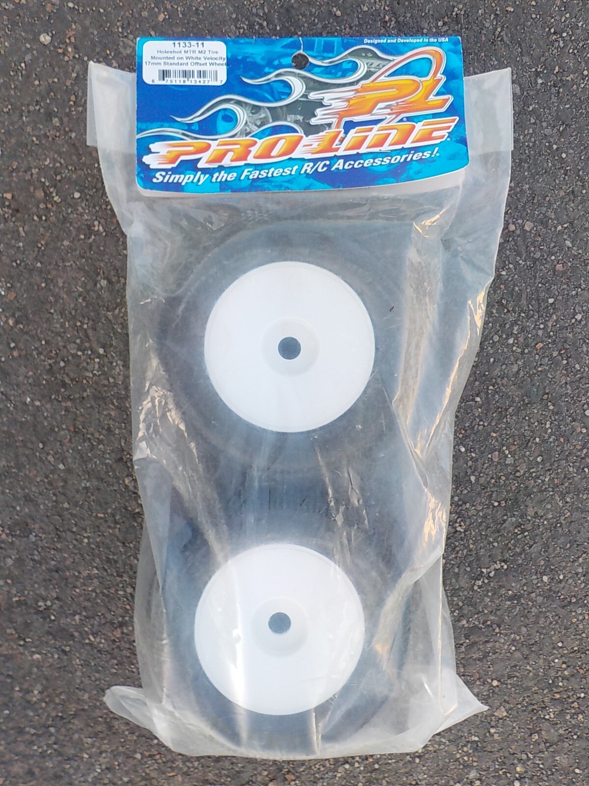 Pro-Line Holeshot MTR M2 Tires Mounted on 17mm White Velocity Wheels Truggy Revo