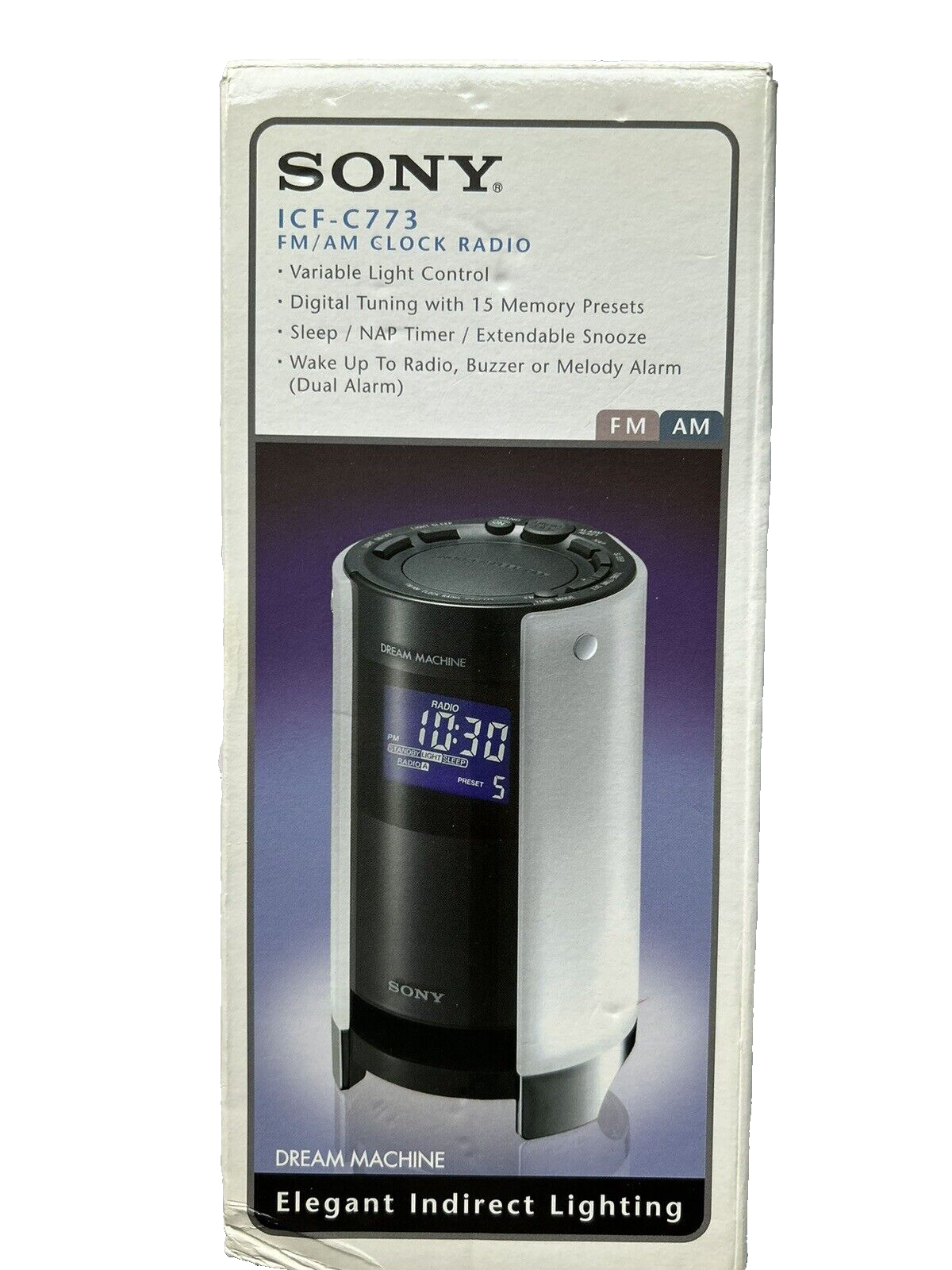 SONY Dream Machine FM/AM Clock Radio ICF-C773 Dual Alarm Nap Timer New In Box