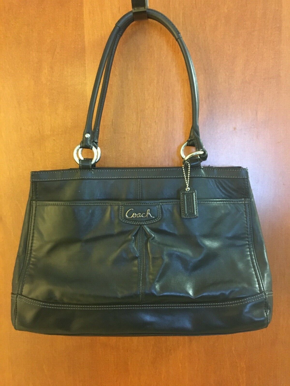 COACH レザーバック Coach Park Leather Carryall Handbag Purse F19728 | eBay