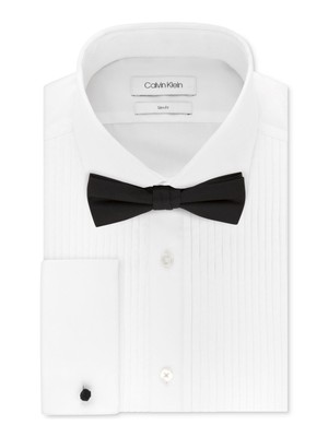 

CALVIN KLEIN Мужская белая приталенная хлопковая рубашка на пуговицах, Белый, 33K4278
