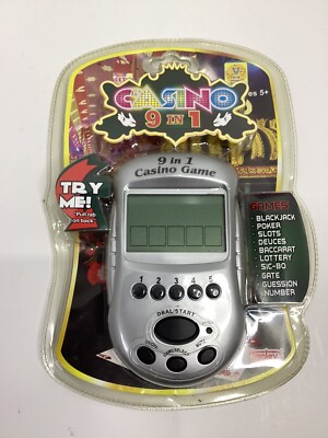 Manley Casino 9 in 1 Handheld Electronic Game Gamble Fun Slots & Cards Poker