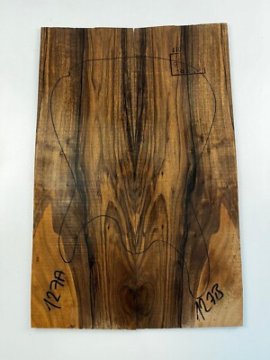 Turkish Walnut Drop Top Luthier Guitar Figured Wood Bookmatched Set No:127