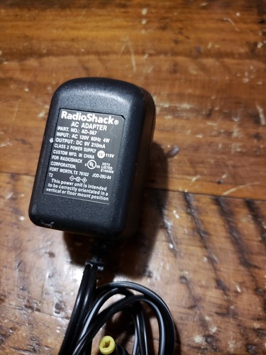 OEM Radio Shack (AD-567) 9V 210mA Power Supply For 21-1917 Two Way Radio *READ*
