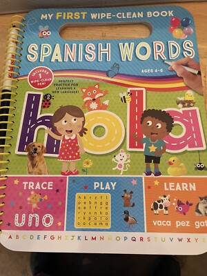 Wipe Clean Ready Set Learn Preschool Spanish First Words School Homeschool  New
