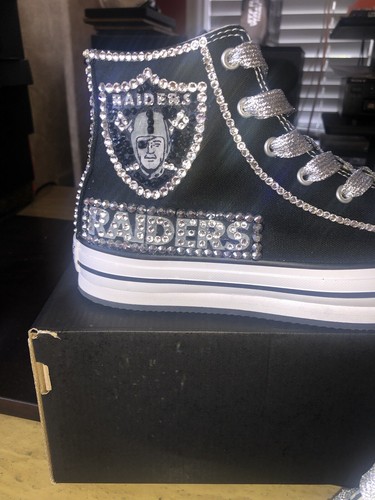 Pre-owned Converse Crystallized Greenbay  Bling-custom-made Any Team Any Sport Sz7-11 In Purple