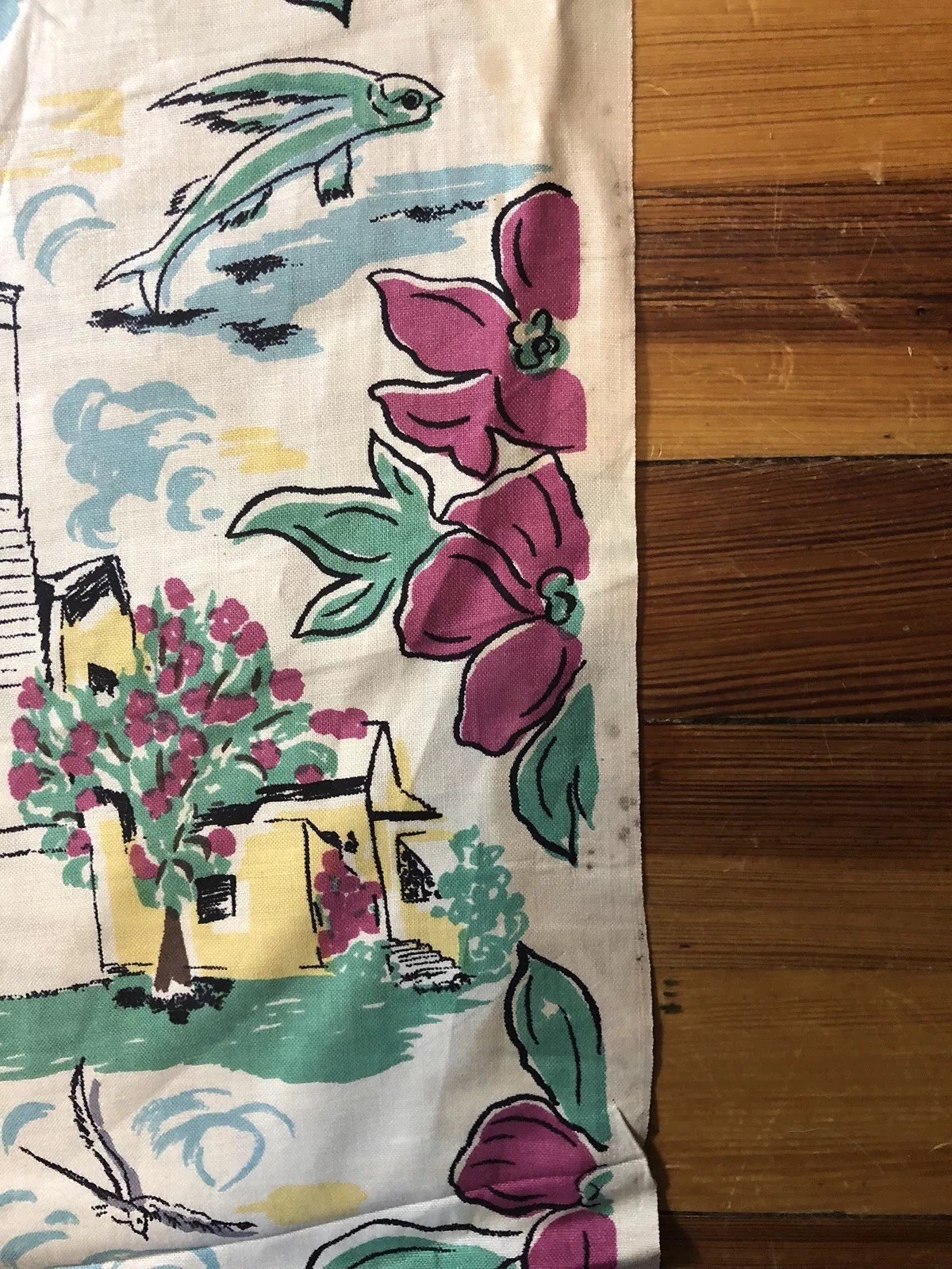 Vintage Ireland Travel Vacation Fabric - Devonshire Pembroke Ireland Island