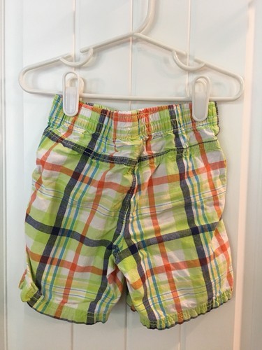 J Khaki Boys Plaid Shorts 3T 3 Toddler Green Orange