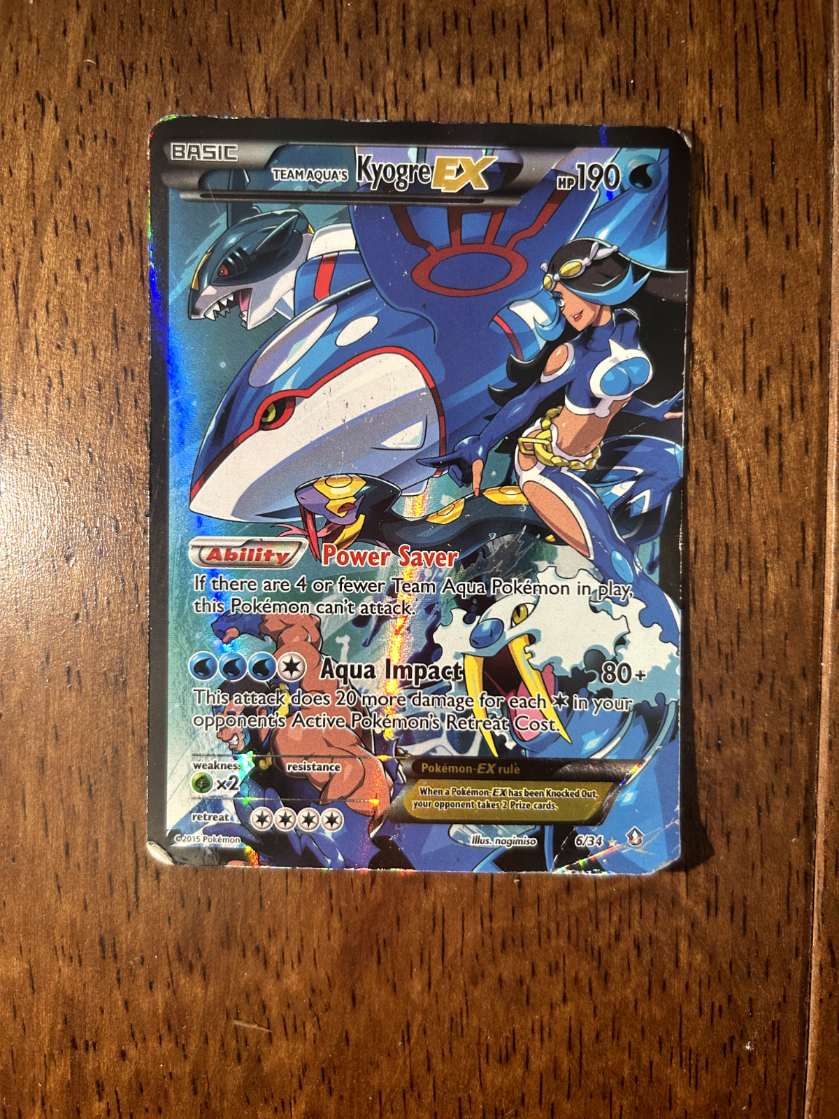 ポケモンカードゲーム Double Crisis 2015 Team aqua's Kyogre-EX Team Aqua's Kyogre EX 006/034 Double Crisis 2015 Korean