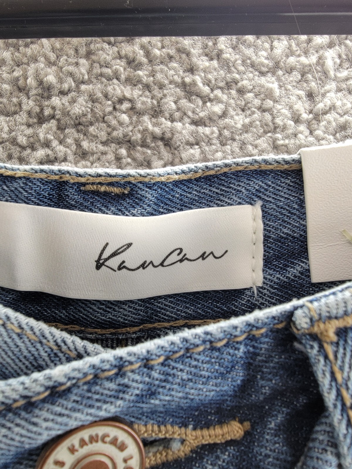 KanCan Hilo Ultra High Rise 90's Flare Jeans Women's 3/25 Medium Blue Button Zip - Picture 11 of 18