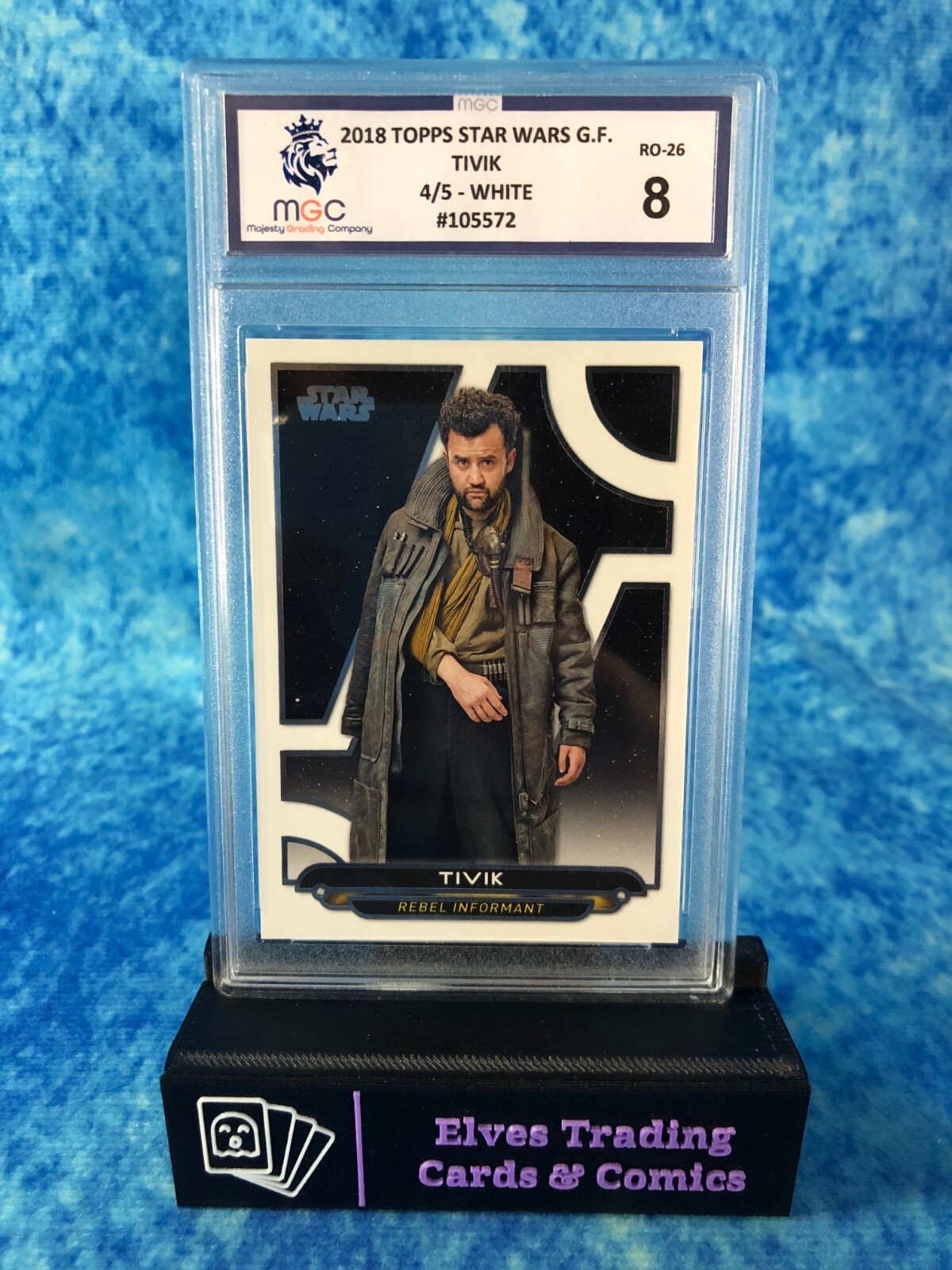 Star Wars Galactic Files #RO-26 Tivik 4/5 White MGC 8 Graded