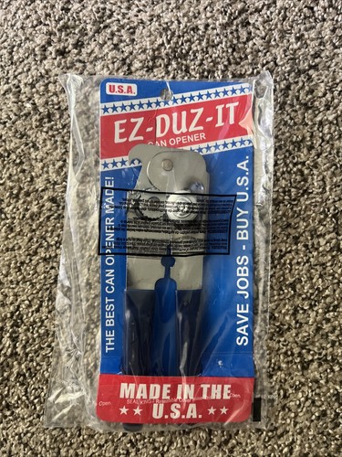 EZ DUZ IT American Made Blue Grips Manual Deluxe Can Opener