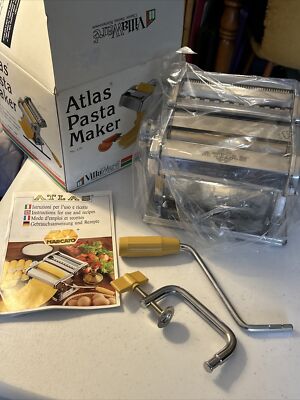 VillaWare Marcato Atlas 170 Pasta Maker ~ Machine, Hand Crank, Clamp