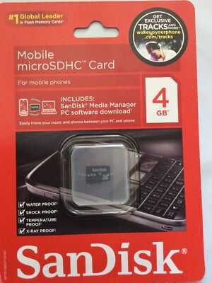 SanDisk Mobile microSDHC Card 4GB New Free Shipping