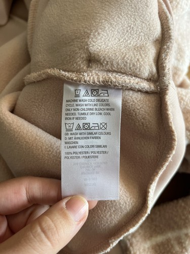Susan Graver Weekend Womens Large Printed Polar Fleece Bomber Jacket Tan/ Pink