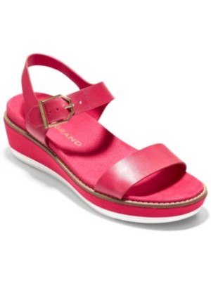 

COLE HAAN Женские розовые кожаные сандалии на танкетке Originalgrand с ремешком на пятке, Розовый, W20976